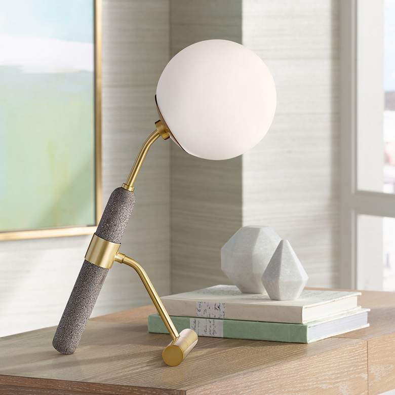 Image 1 Mitzi Brielle 19 1/4" High Aged Brass Accent Table Lamp