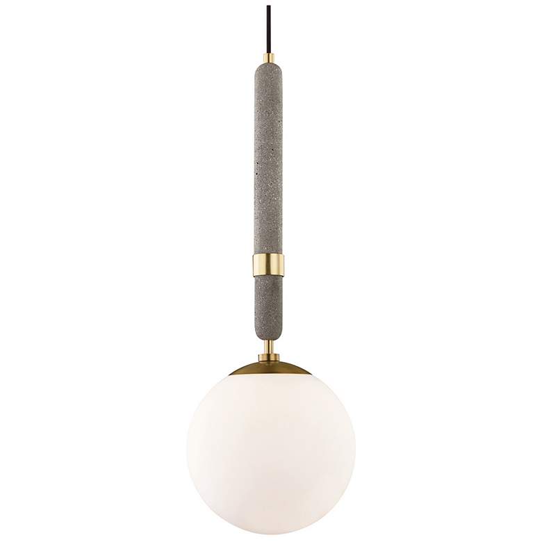 Image 1 Mitzi Brielle 9.5" Wide Aged Brass 1 Light Large Pendant