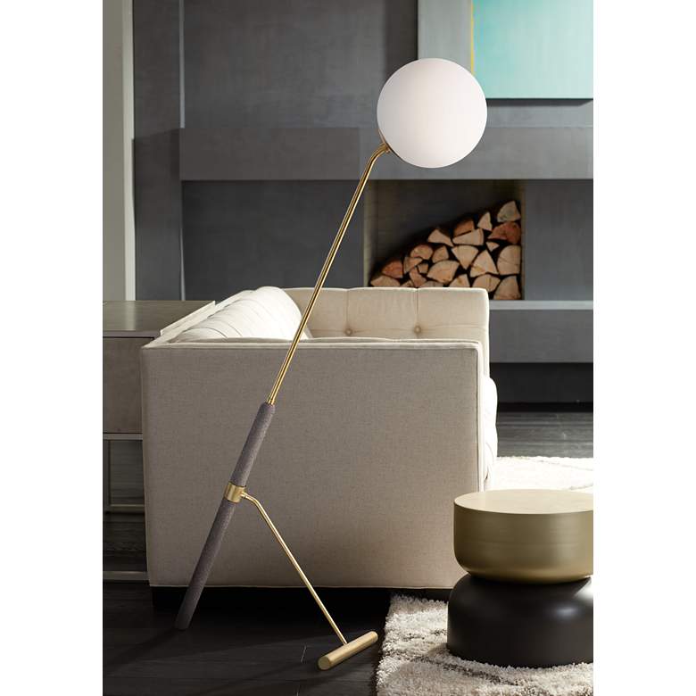 Image 1 Mitzi Brielle Aged Brass and Concrete Floor Lamp