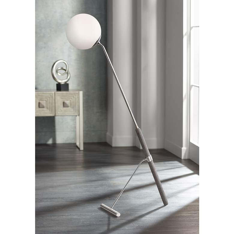 Mitzi Brielle Polished Nickel and Concrete Floor Lamp