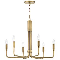 Mitzi Brigitte 25" Wide Aged Brass 6-Light Candelabra Chandelier