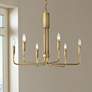 1_Mitzi Brigitte 25" Wide Aged Brass 6-Light Candelabra Chandelier