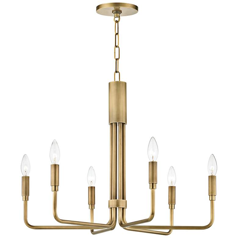 Image 2 Mitzi Brigitte 25 inch Wide Aged Brass 6-Light Chandelier