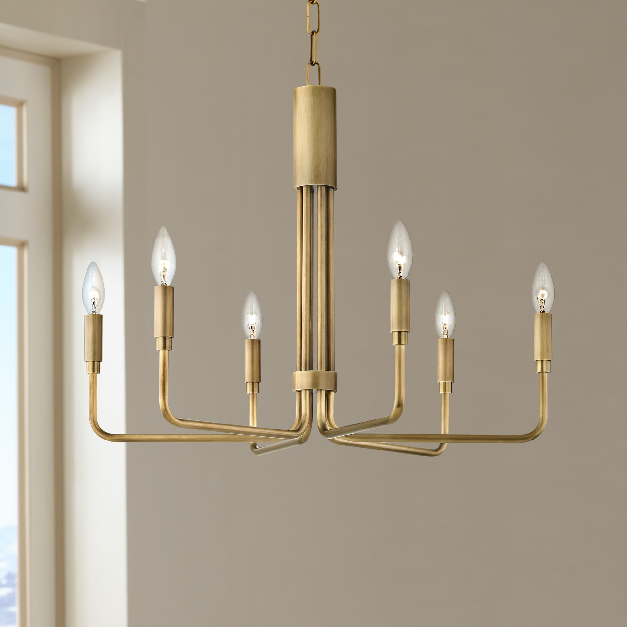 brass 6 light chandelier