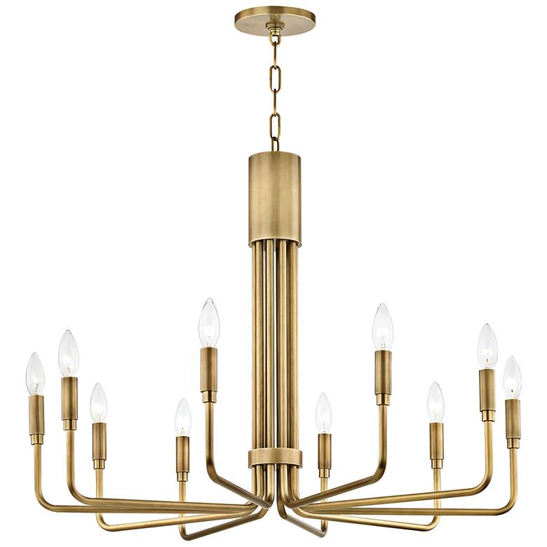 Image 2 Mitzi Brigitte 31 3/4 inch Wide Aged Brass 10-Light Chandelier