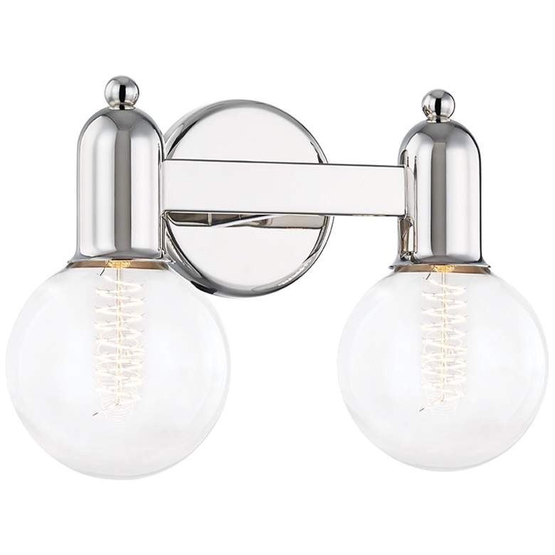 Image 2 Mitzi Bryce 9"H 2-Light Polished Nickel Steel Wall Sconce
