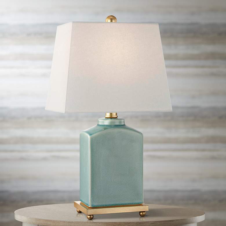 Image 1 Mitzi Brynn 17 inch High Jade Green Porcelain Accent Table Lamp