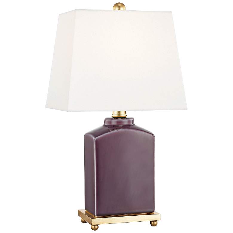 Image 1 Mitzi Brynn 17 inch High Plum Purple Porcelain Accent Table Lamp