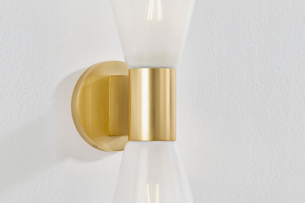 Image 5 Mitzi By Hudson Valley ALMA 6 Inch 2 Lt. Aged Brass Wall Sconce more views