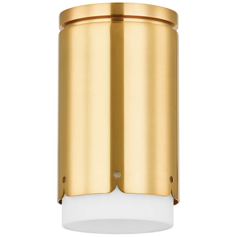 Image 1 Mitzi By Hudson Valley ASA 4.75 Inch 1 Lt. Aged Brass Flush Mount