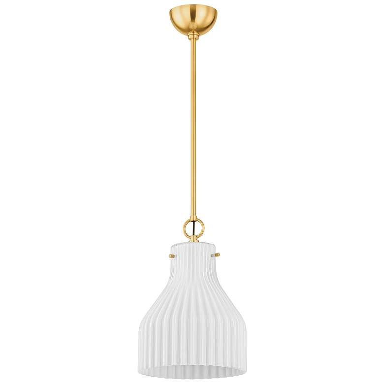 Image 1 Mitzi By Hudson Valley CORINTHIA 10 Inch 1 Lt. Aged Brass Pendant