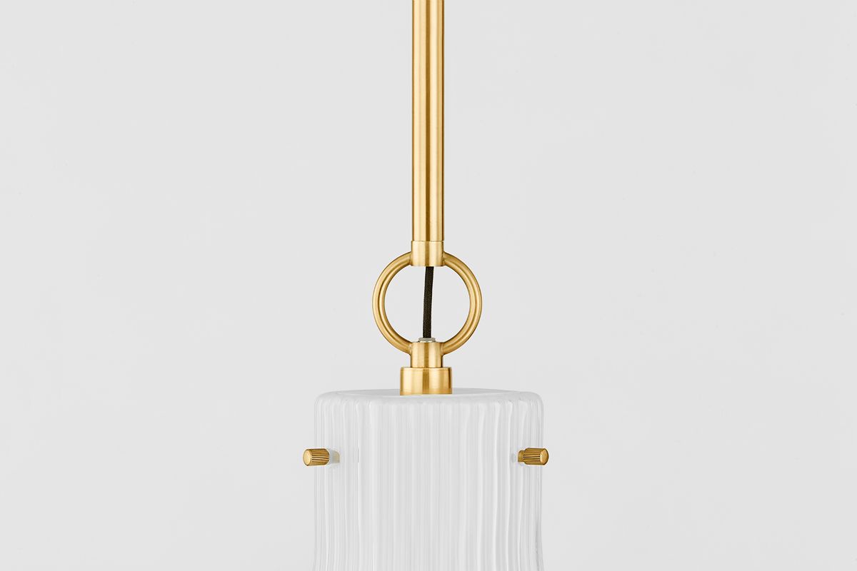 Image 3 Mitzi By Hudson Valley CORINTHIA 14 Inch 1 Lt. Aged Brass Pendant more views