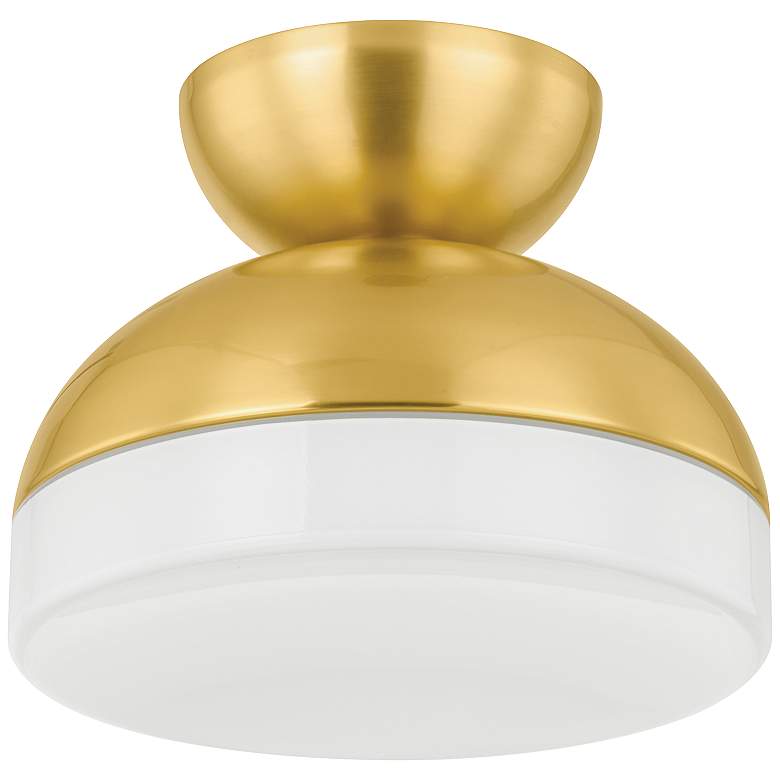 Image 1 Mitzi By Hudson Valley RUE 11 Inch 1 Lt. Aged Brass Flush Mount