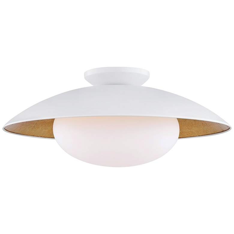 Image 2 Mitzi Cadence 21" Wide Modern Dome White and Gold Ceiling Light
