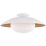 2_Mitzi Cadence 21" Wide Modern Dome White and Gold Ceiling Light