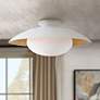 1_Mitzi Cadence 21" Wide Modern Dome White and Gold Ceiling Light
