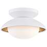 Thumbnail2 of Mitzi Cadence 6 3/4" Wide White Lustro and Gold Leaf Ceiling Light