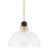 Mitzi Camile 13" Wide Aged Brass and Black Pendant Light