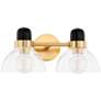 Mitzi Camile 7" High Aged Brass 2-Light Wall Sconce