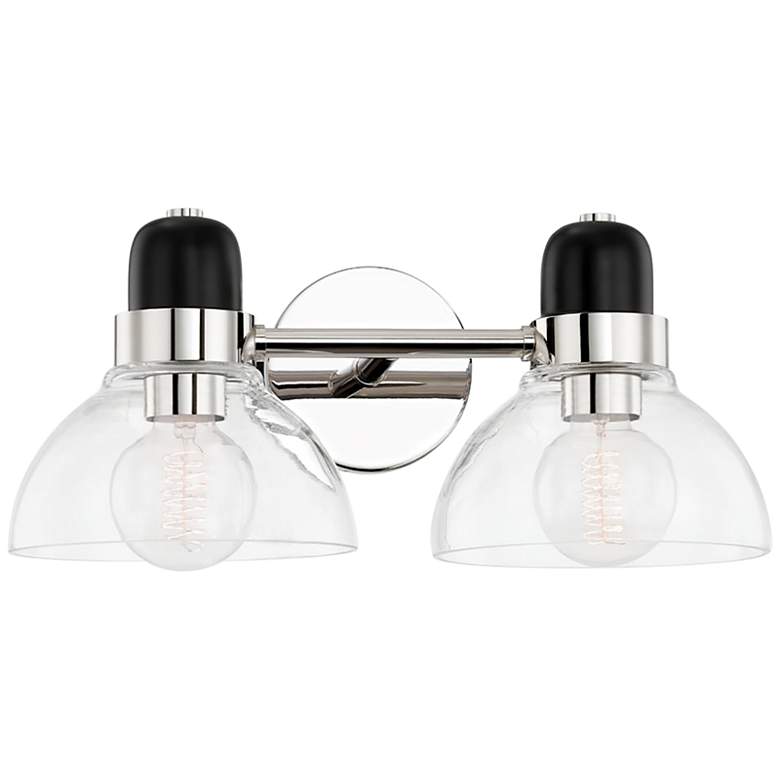Image 1 Mitzi Camile 7" High Polished Nickel 2-Light Wall Sconce
