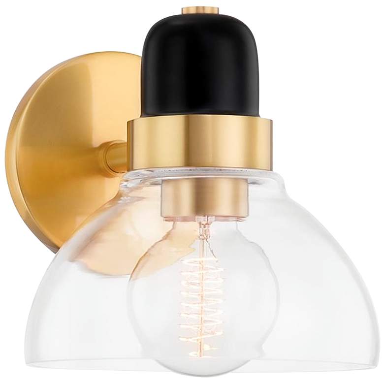 Image 1 Mitzi Camile 8" High Aged Brass Wall Sconce