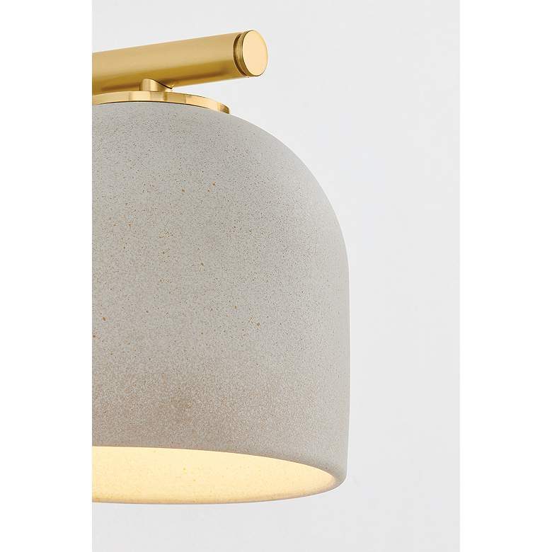 Image 2 Mitzi Cara Wall Sconce 7" in Aged Brass and Ceramic Cream Pebble more views