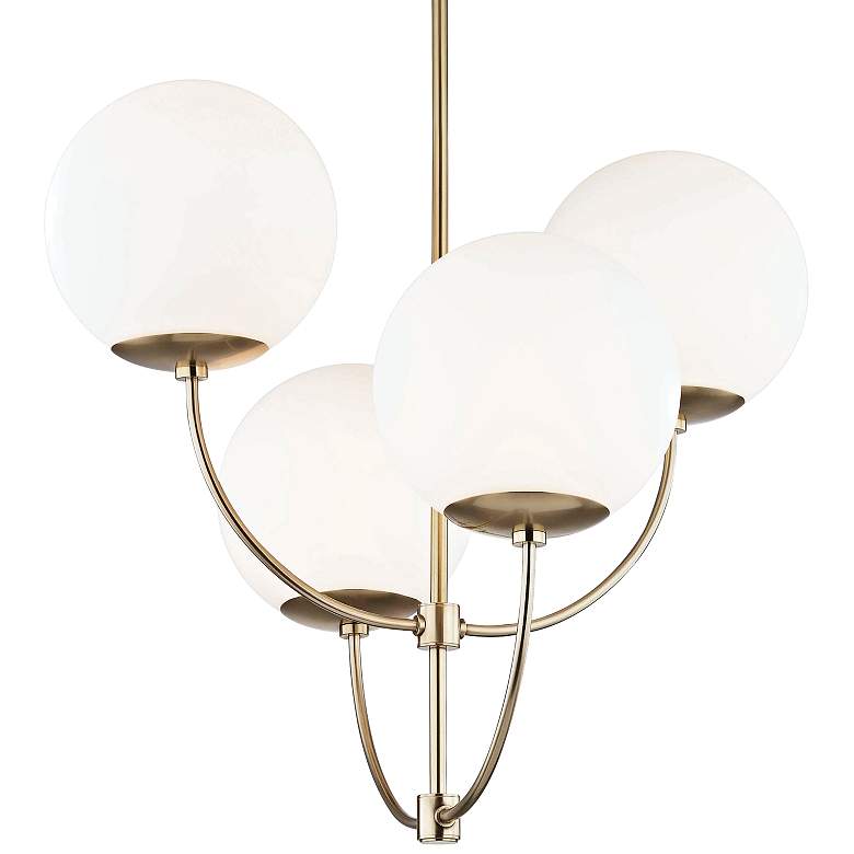 Image 3 Mitzi Carrie 29 3/4 inch Wide Aged Brass 4-Light Chandelier more views