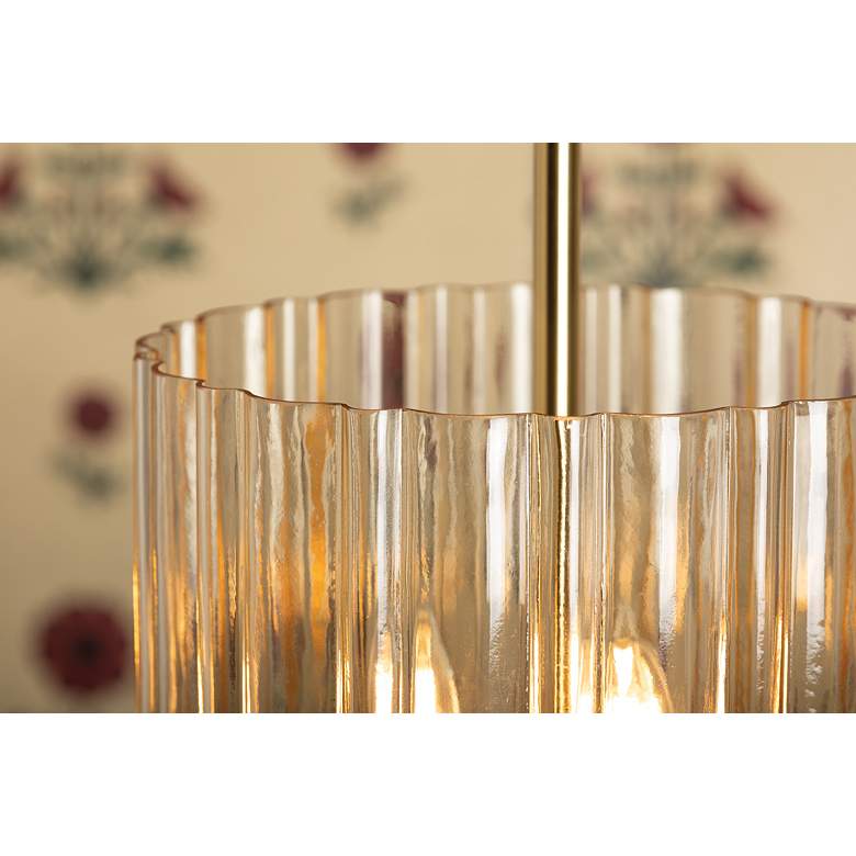 Image 6 Mitzi Cece 11" Wide 3-Light Modern Brass and Glass Bowl Pendant more views