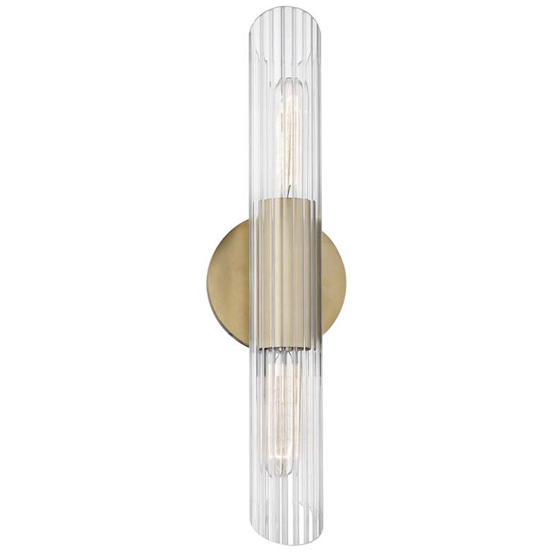 Image 2 Mitzi Cecily 17 1/4" High Aged Brass 2-Light Wall Sconce