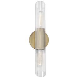 Mitzi Cecily 17 1/4&quot; High Aged Brass 2-Light Wall Sconce