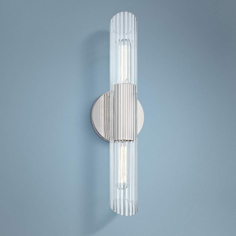 Image 1 Mitzi Cecily 17 1/4" High Polished Nickel 2-Light Wall Sconce