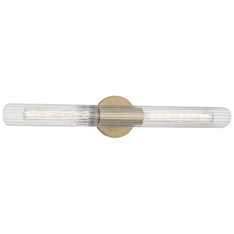 Image 2 Mitzi Cecily 24 3/4" High Aged Brass 2-Light Wall Sconce