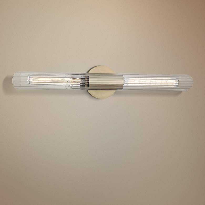 Image 1 Mitzi Cecily 24 3/4" High Aged Brass 2-Light Wall Sconce