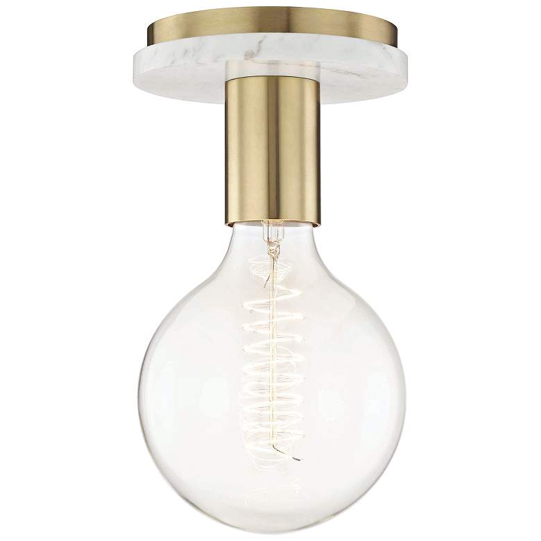 Image 1 Mitzi Chloe 5" Wide Aged Brass Ceiling Light
