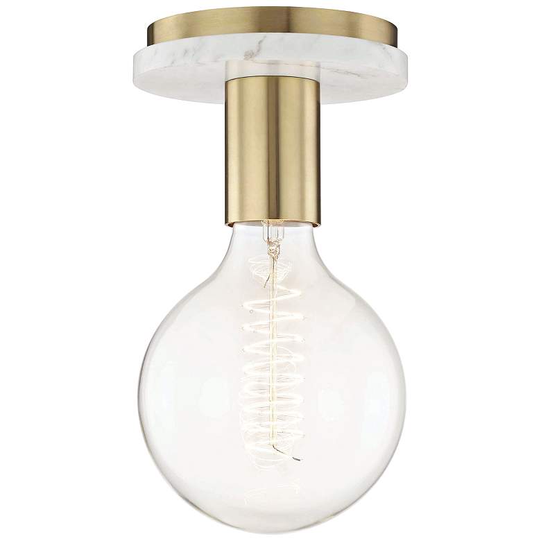 Image 1 Mitzi Chloe 5 inch Wide Aged Brass Ceiling Light