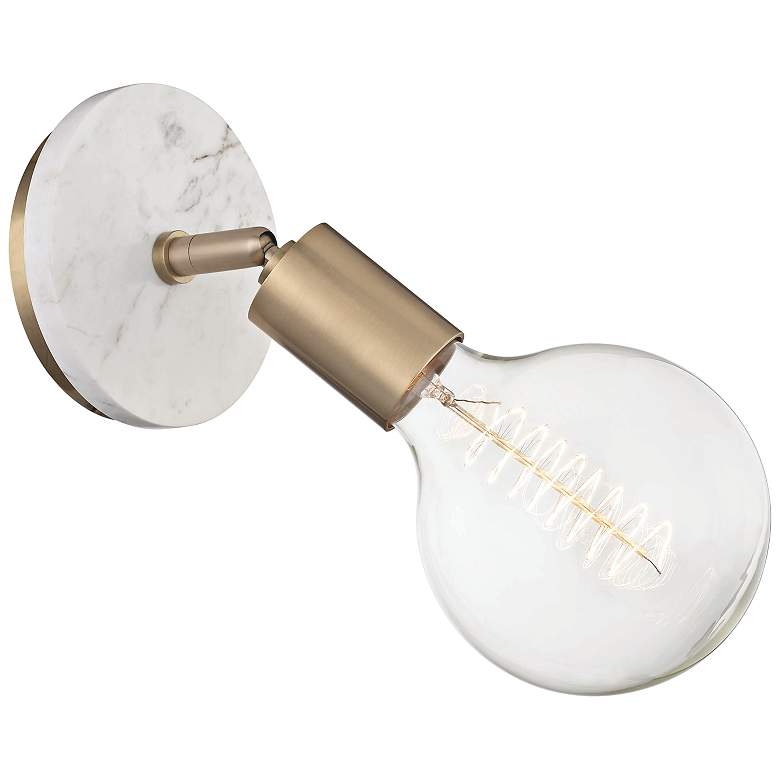 Image 1 Mitzi Chloe 9 1/2 inch High Aged Brass Wall Sconce