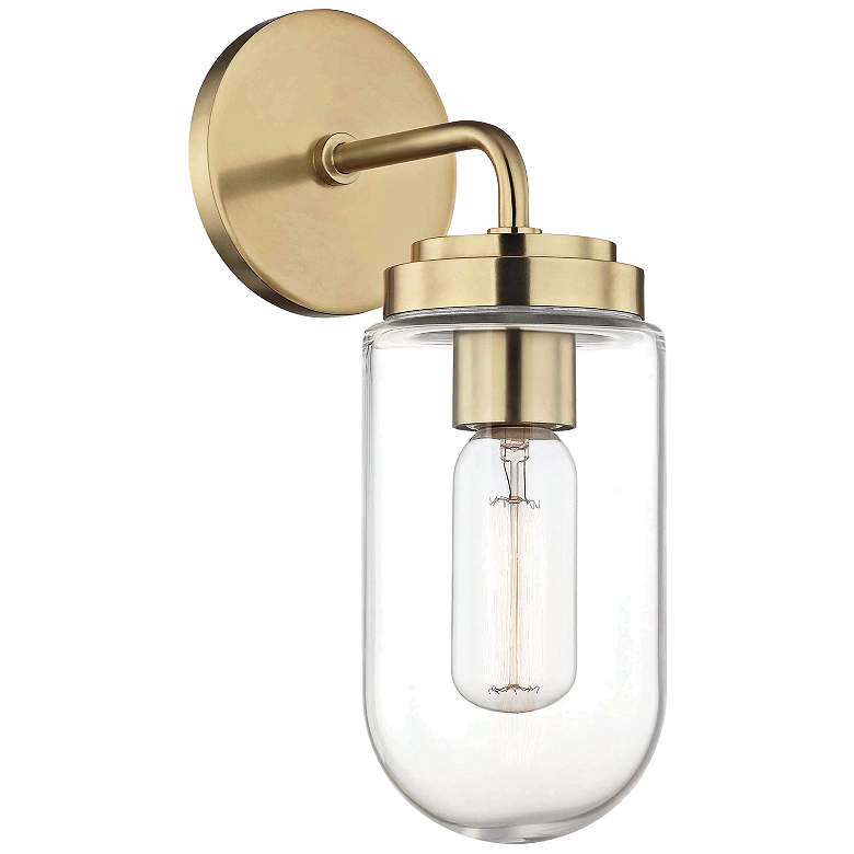 Image 2 Mitzi Clara 12 1/2" High Aged Brass Wall Sconce