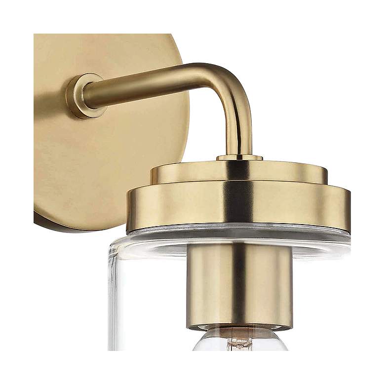 Image 3 Mitzi Clara 12 1/2" High Aged Brass Wall Sconce more views