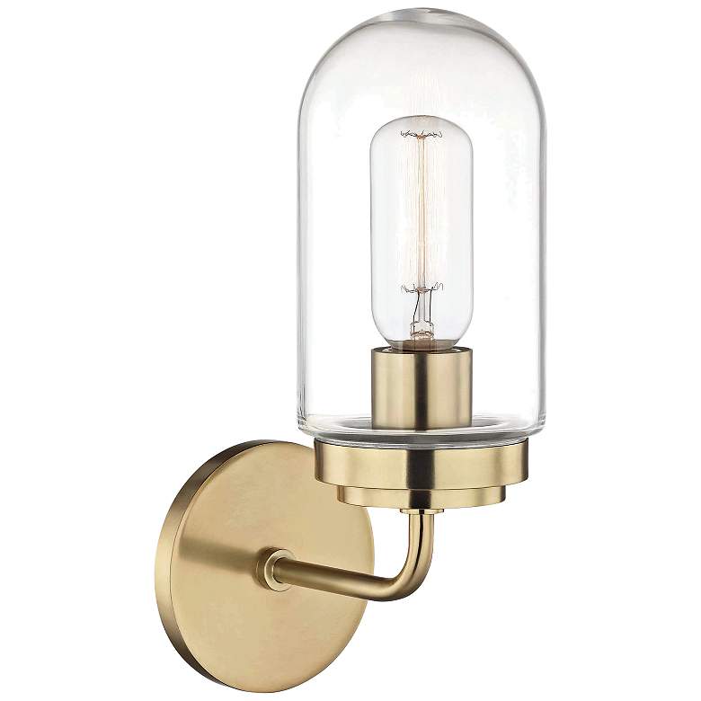 Image 4 Mitzi Clara 12 1/2" High Aged Brass Wall Sconce more views