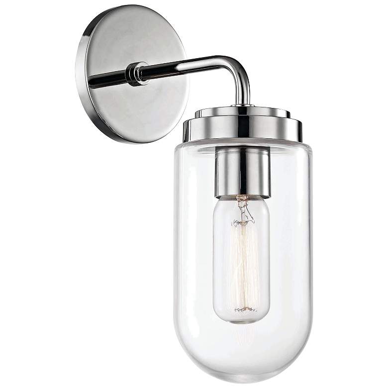 Image 1 Mitzi Clara 12 1/4" High Polished Nickel Wall Sconce