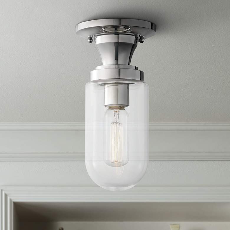 Image 1 Mitzi Clara 4 3/4" Wide Polished Nickel Ceiling Light