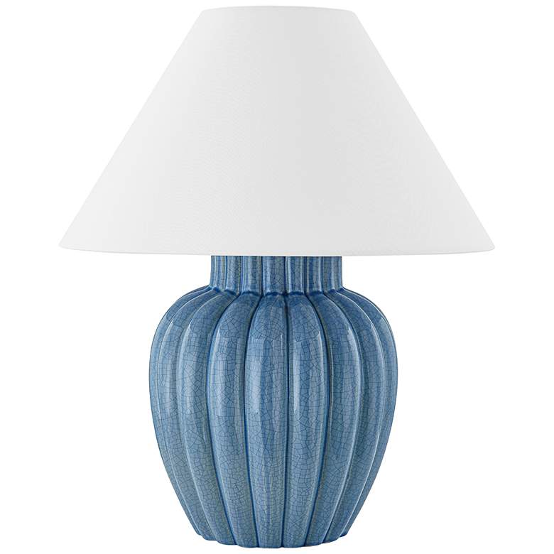 Image 2 Mitzi Clarendon 20" High Modern Urn Blue Metal Accent Table Lamp