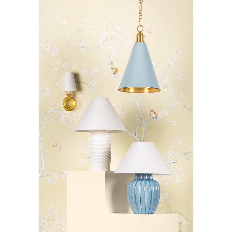 Image 3 Mitzi Clarendon 20" High Modern Urn Blue Metal Accent Table Lamp more views