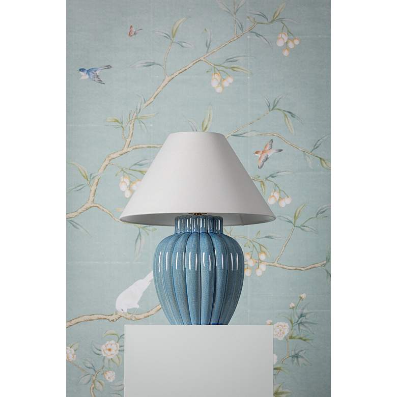 Image 4 Mitzi Clarendon 20" High Modern Urn Blue Metal Accent Table Lamp more views