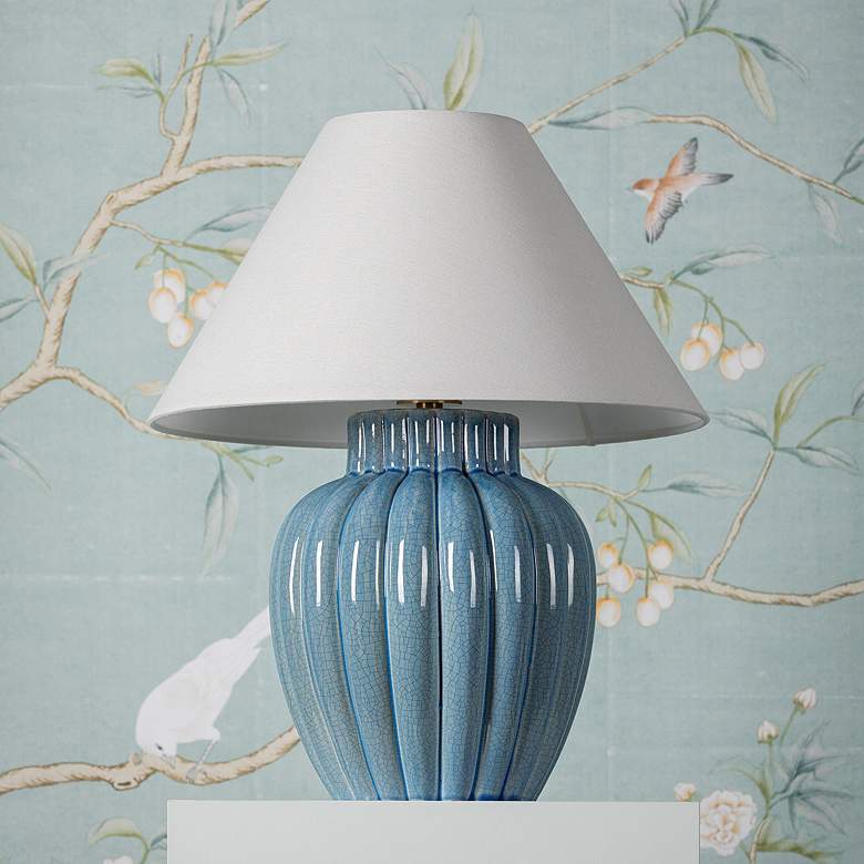 Image 5 Mitzi Clarendon 20" High Modern Urn Blue Metal Accent Table Lamp more views