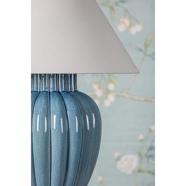 Image 7 Mitzi Clarendon 20" High Modern Urn Blue Metal Accent Table Lamp more views