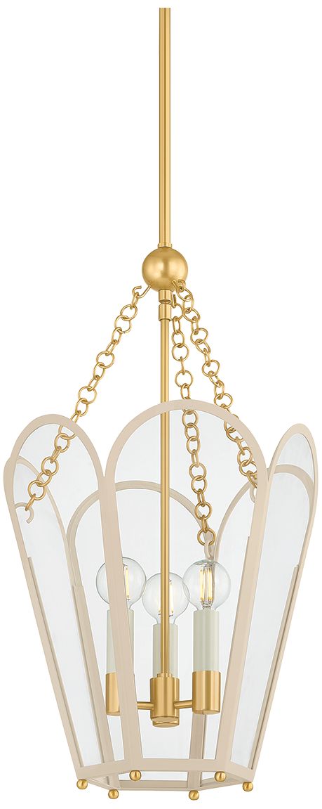 Mitzi Clarisse Lantern Patina Brass/Off-White
