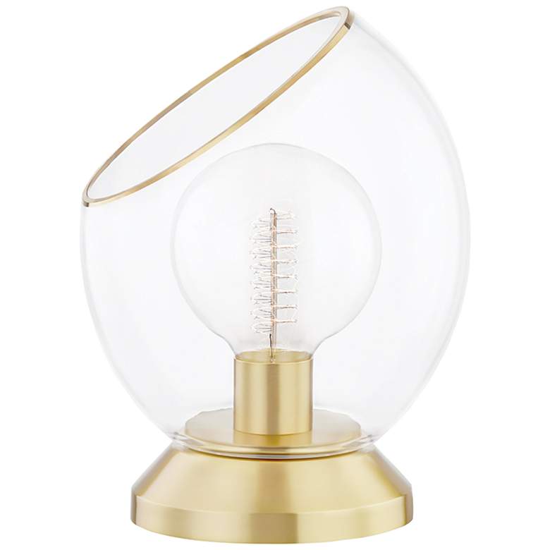 Image 1 Mitzi Claudia 12 inch High Aged Brass Uplight Accent Table Lamp