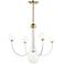 Mitzi Coco 30"W Aged Brass and White 5-Light LED Chandelier