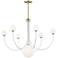 Mitzi Coco 40"W Aged Brass and White 7-Light LED Chandelier